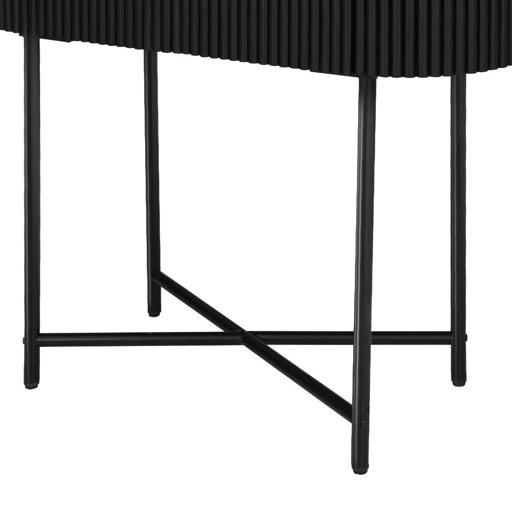 Artiss Console Table legs featuring a stylish black metal base and elegant reeded front design.