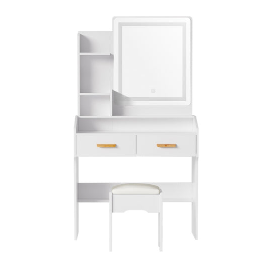 Artiss Dressing Table Set Stool Led White Doria