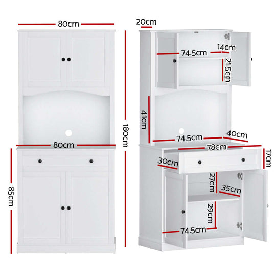 DSZ Product, feed-cond-new, feed-sl-DSZ Freight PayableArtiss Buffet Sideboard Cabinet Cupboard Pantry Storage Shelves Hutch White - Premium Furniture > Dining > Buffets & Sideboards from Artiss ! Shop Online Buy Now at S & D's Value Store Family Business Best Customer ServiceDSZ Product, feed-cond-new, feed-sl-DSZ Freight Payable