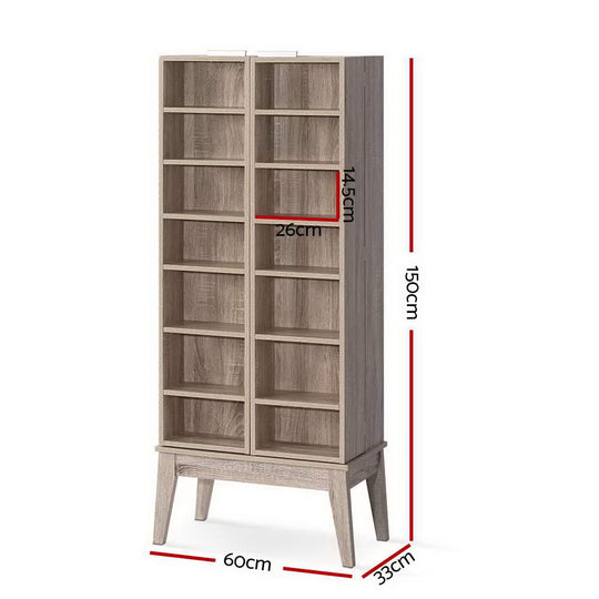 Artiss Bookshelf Cd Storage Rack - Berg Oak