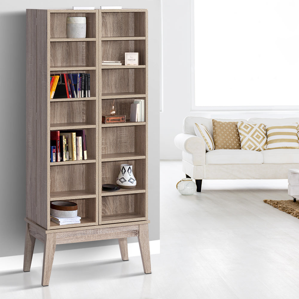 Artiss Bookshelf Cd Storage Rack - Berg Oak