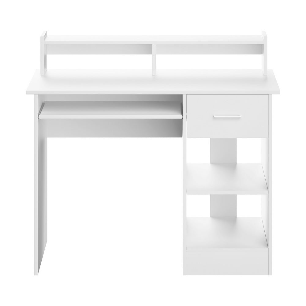 Artiss Computer Desk Shelf Drawer Cabinet White 100Cm