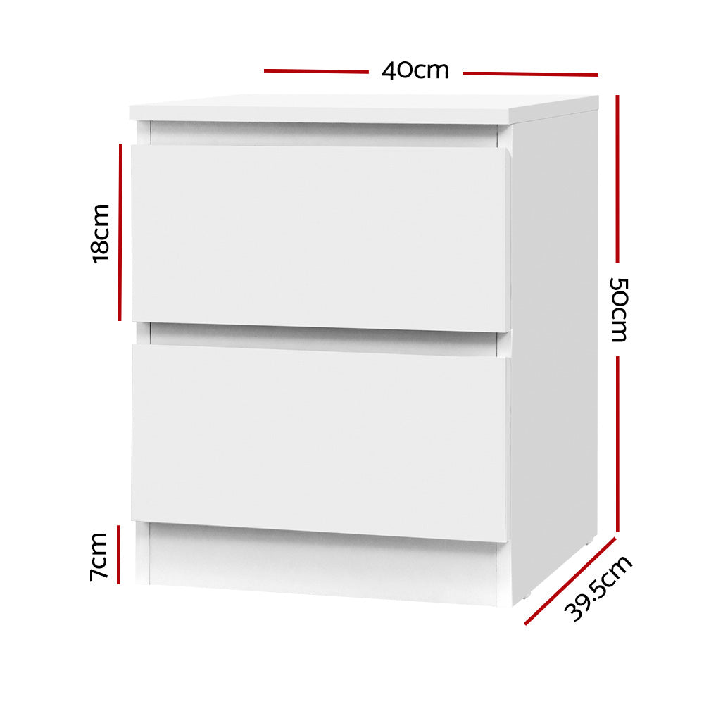 _label_, DSZ Product, feed-cond-new, feed-sl-free shipping, free-shipping, newArtiss Bedside Table 2 Drawers - Pepe White - Premium Furniture > Bedroom > Bedside Tables from Artiss ! Shop Online Buy Now at S & D's Value Store Family Business Best Customer Service_label_, DSZ Product, feed-cond-new, feed-sl-free shipping, free-shipping, new