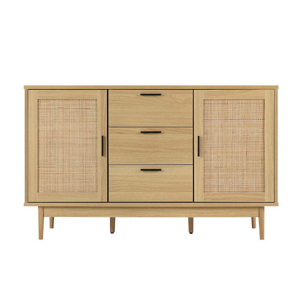 Artiss Rattan Buffet Sideboard BRIONY Oak with Coastal Bohemian Design and Storage Solutions