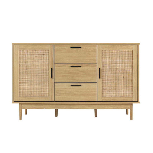 Artiss Rattan Buffet Sideboard BRIONY Oak with Coastal Bohemian Design and Storage Solutions