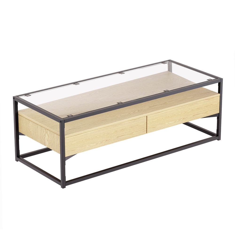 DSZ Product, feed-cond-new, feed-sl-DSZ Freight Payable, newArtiss Coffee Table 2 Drawers Glass Tabletop Pine - Premium Furniture > Living Room > Coffee Tables from Artiss ! Shop Online Buy Now at S & D's Value Store Family Business Best Customer ServiceDSZ Product, feed-cond-new, feed-sl-DSZ Freight Payable, new