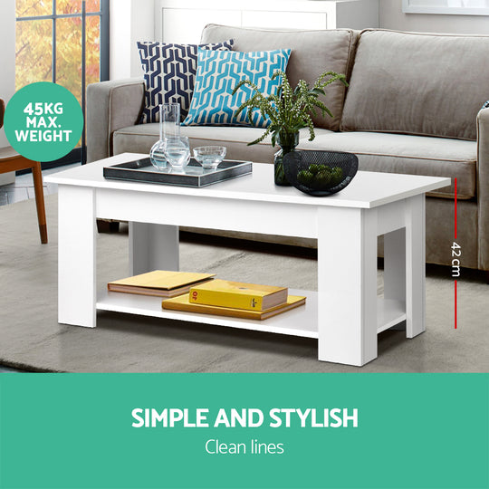 DSZ Product, feed-cond-new, feed-sl-DSZ Freight Payable, newArtiss Coffee Table Lift - Top Coffee Table White - Premium Furniture > Living Room > Coffee Tables from Artiss ! Shop Online Buy Now at S & D's Value Store Family Business Best Customer ServiceDSZ Product, feed-cond-new, feed-sl-DSZ Freight Payable, new