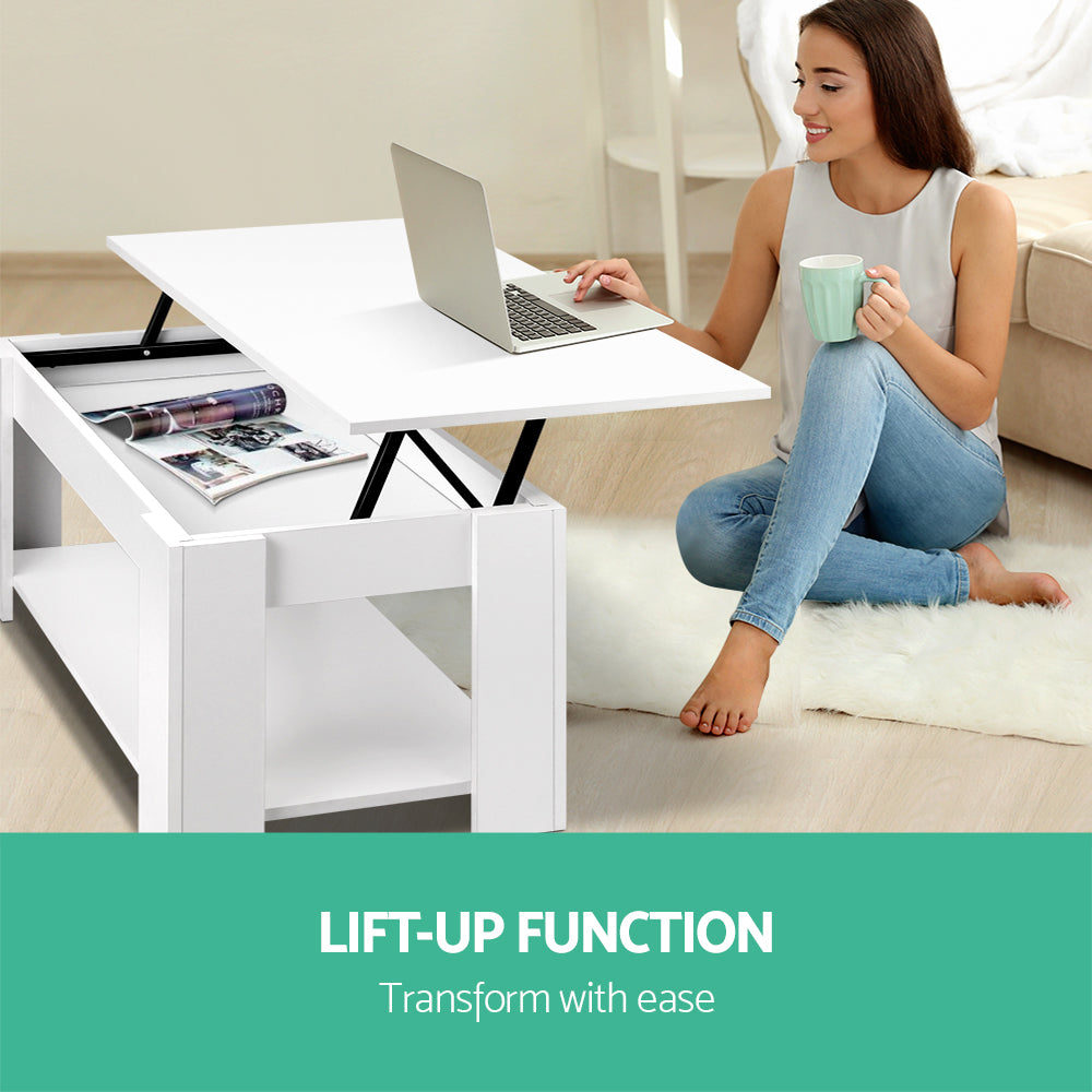 DSZ Product, feed-cond-new, feed-sl-DSZ Freight Payable, newArtiss Coffee Table Lift - Top Coffee Table White - Premium Furniture > Living Room > Coffee Tables from Artiss ! Shop Online Buy Now at S & D's Value Store Family Business Best Customer ServiceDSZ Product, feed-cond-new, feed-sl-DSZ Freight Payable, new