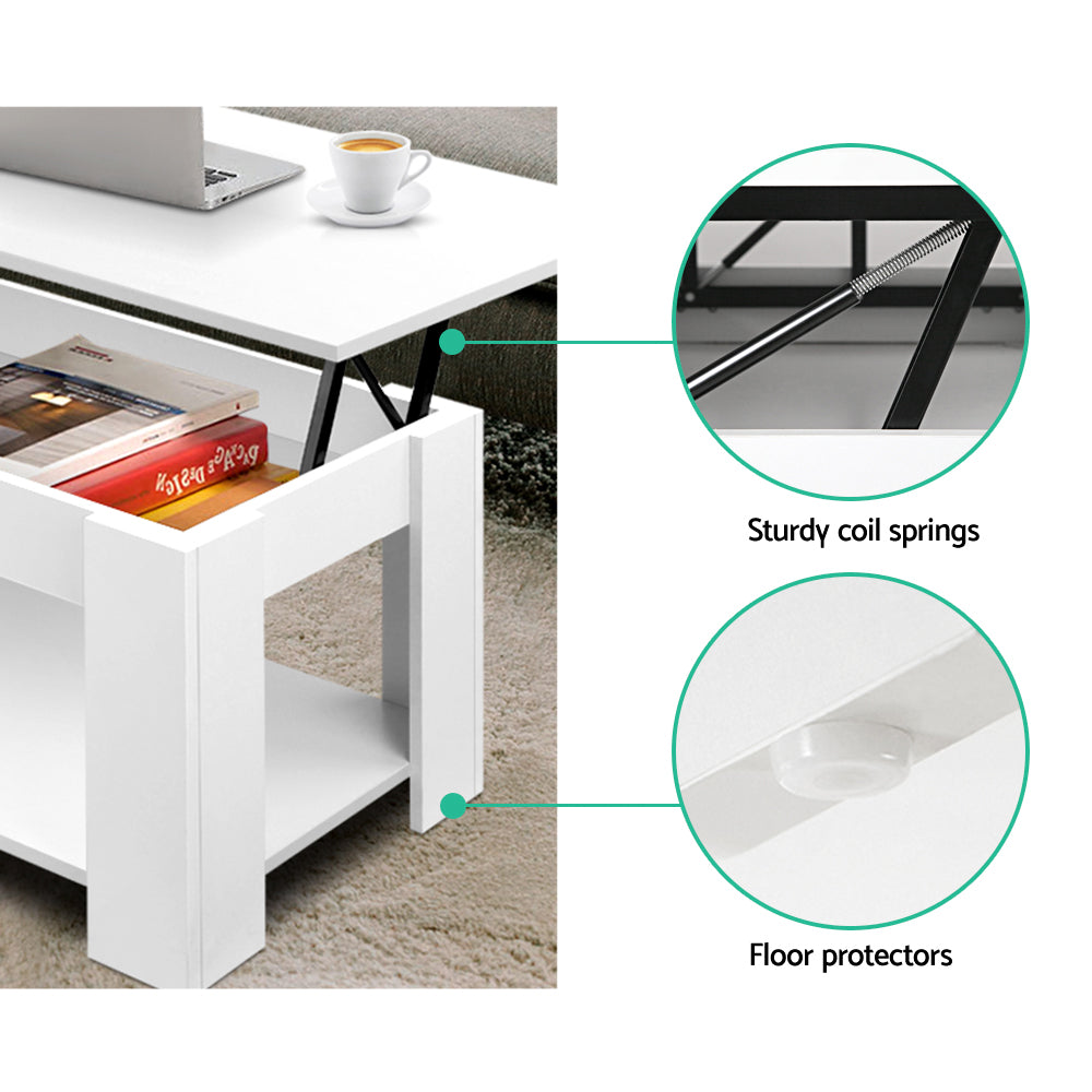 DSZ Product, feed-cond-new, feed-sl-DSZ Freight Payable, newArtiss Coffee Table Lift - Top Coffee Table White - Premium Furniture > Living Room > Coffee Tables from Artiss ! Shop Online Buy Now at S & D's Value Store Family Business Best Customer ServiceDSZ Product, feed-cond-new, feed-sl-DSZ Freight Payable, new