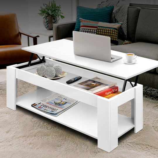 DSZ Product, feed-cond-new, feed-sl-DSZ Freight Payable, newArtiss Coffee Table Lift - Top Coffee Table White - Premium Furniture > Living Room > Coffee Tables from Artiss ! Shop Online Buy Now at S & D's Value Store Family Business Best Customer ServiceDSZ Product, feed-cond-new, feed-sl-DSZ Freight Payable, new