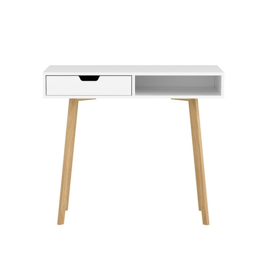 Artiss Computer Desk Drawer Cabinet Shelf White 90CM