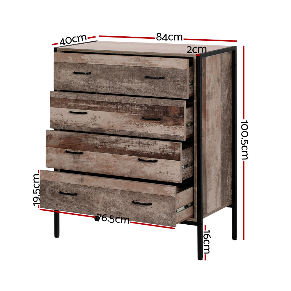 DSZ Product, feed-cond-new, feed-sl-DSZ Freight Payable, newArtiss 4 Chest Of Drawers - Barnly - Premium Furniture > Bedroom > Dressers from Artiss ! Shop Online Buy Now at S & D's Value Store Family Business Best Customer ServiceDSZ Product, feed-cond-new, feed-sl-DSZ Freight Payable, new