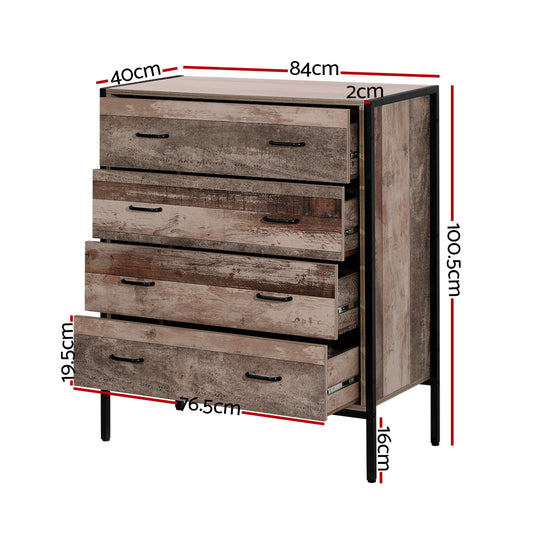 DSZ Product, feed-cond-new, feed-sl-DSZ Freight Payable, newArtiss 4 Chest Of Drawers - Barnly - Premium Furniture > Bedroom > Dressers from Artiss ! Shop Online Buy Now at S & D's Value Store Family Business Best Customer ServiceDSZ Product, feed-cond-new, feed-sl-DSZ Freight Payable, new