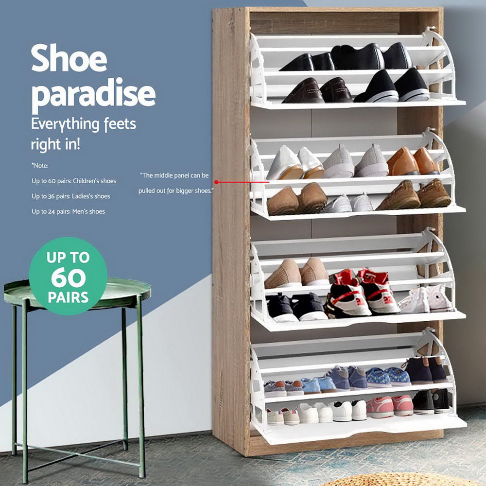 DSZ Product, feed-cond-new, feed-sl-DSZ Freight Payable, newArtiss Shoe Rack Cabinet 60 Pairs 4 - Tier White Elen - Premium Furniture > Living Room > Shoe Storage from Artiss ! Shop Online Buy Now at S & D's Value Store Family Business Best Customer ServiceDSZ Product, feed-cond-new, feed-sl-DSZ Freight Payable, new