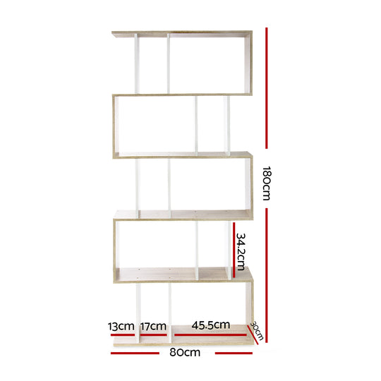 DSZ Product, feed-cond-new, feed-sl-DSZ Freight Payable, newArtiss Bookshelf 5 Tiers - Rita White And Oak - Premium Furniture > Living Room > Bookcases & Shelves from Artiss ! Shop Online Buy Now at S & D's Value Store Family Business Best Customer ServiceDSZ Product, feed-cond-new, feed-sl-DSZ Freight Payable, new