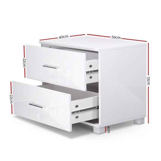 DSZ Product, feed-cond-new, feed-sl-DSZ Freight Payable, newArtiss Bedside Table 2 Drawers High Gloss - White - Premium Furniture > Bedroom > Bedside Tables from Artiss ! Shop Online Buy Now at S & D's Value Store Family Business Best Customer ServiceDSZ Product, feed-cond-new, feed-sl-DSZ Freight Payable, new