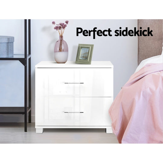 DSZ Product, feed-cond-new, feed-sl-DSZ Freight Payable, newArtiss Bedside Table 2 Drawers High Gloss - White - Premium Furniture > Bedroom > Bedside Tables from Artiss ! Shop Online Buy Now at S & D's Value Store Family Business Best Customer ServiceDSZ Product, feed-cond-new, feed-sl-DSZ Freight Payable, new