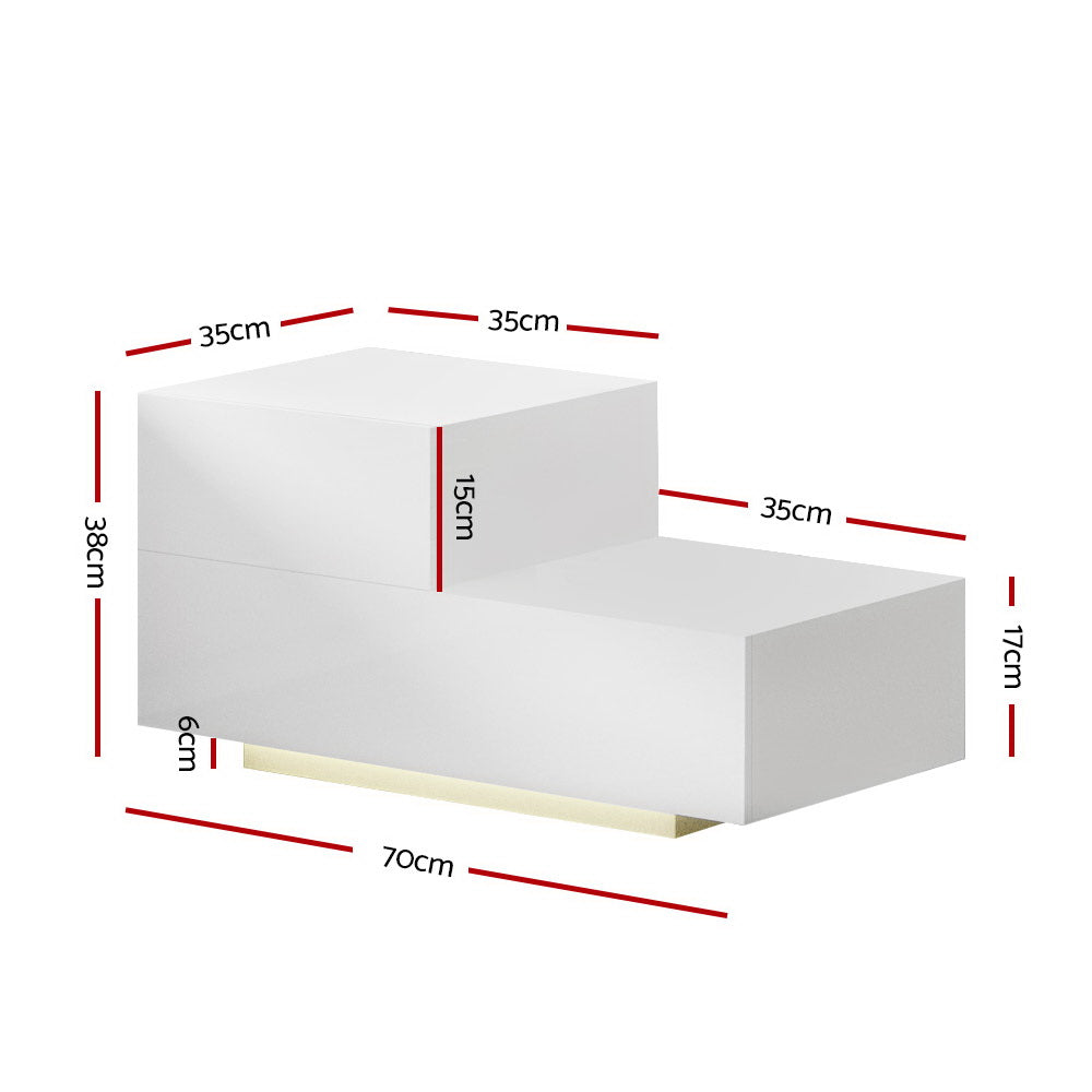 DSZ Product, feed-cond-new, feed-sl-DSZ Freight Payable, newArtiss Bedside Tables Led 2 Drawers - Remi White - Premium Furniture > Bedroom > Bedside Tables from Artiss ! Shop Online Buy Now at S & D's Value Store Family Business Best Customer ServiceDSZ Product, feed-cond-new, feed-sl-DSZ Freight Payable, new