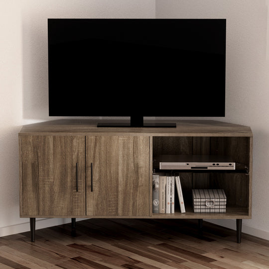 Artiss Corner Entertainment Unit Stand Tv Cabinet Open Storage Shelf 120Cm