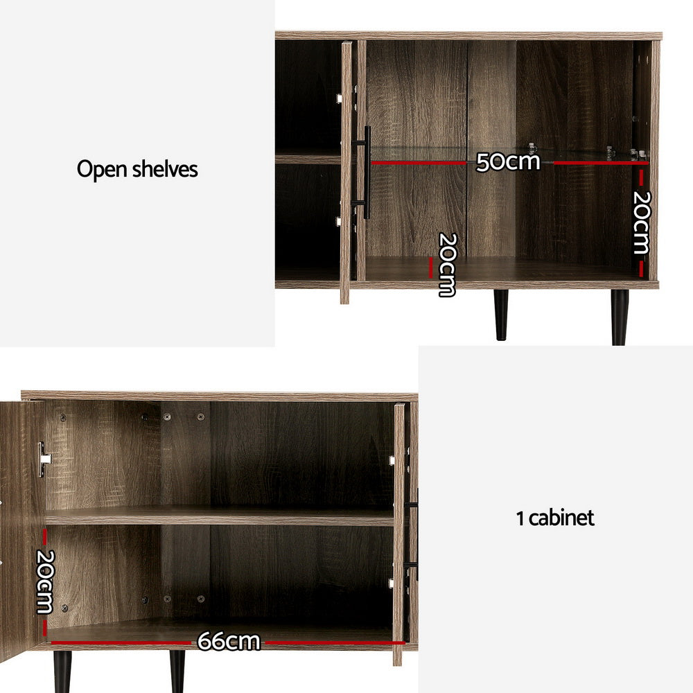 Artiss Corner Entertainment Unit Stand Tv Cabinet Open Storage Shelf 120Cm