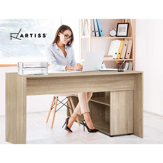 DSZ Product, feed-cond-new, feed-sl-DSZ Freight Payable, newArtiss Computer Desk Bookshelf Oak 130Cm - Premium Furniture > Office > Desks from Artiss ! Shop Online Buy Now at S & D's Value Store Family Business Best Customer ServiceDSZ Product, feed-cond-new, feed-sl-DSZ Freight Payable, new