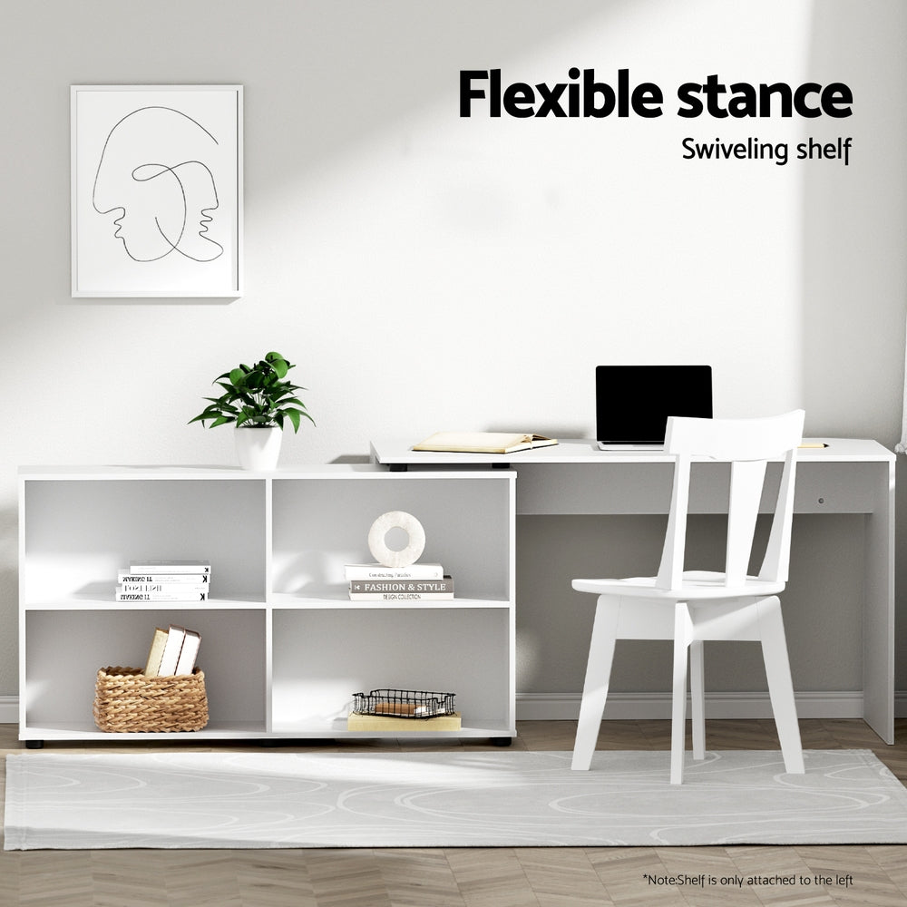 Artiss Computer Desk Bookshelf White 130Cm