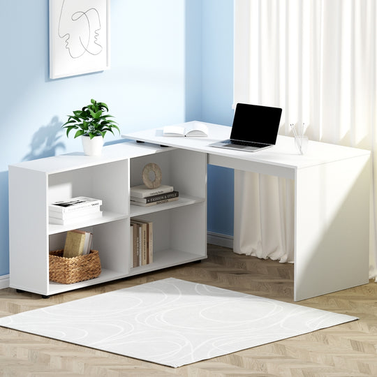 Artiss Computer Desk Bookshelf White 130Cm