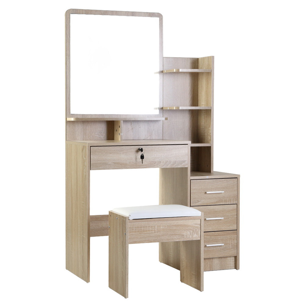 DSZ Product, feed-cond-new, feed-sl-DSZ Freight Payable, newArtiss Dressing Table Stool Set 4 Drawers Oak - Premium Furniture > Bedroom > Dressing Vanity & Dressing Tables from Artiss ! Shop Online Buy Now at S & D's Value Store Family Business Best Customer ServiceDSZ Product, feed-cond-new, feed-sl-DSZ Freight Payable, new