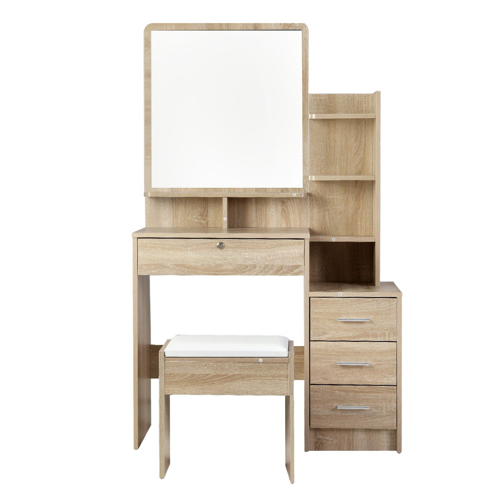 DSZ Product, feed-cond-new, feed-sl-DSZ Freight Payable, newArtiss Dressing Table Stool Set 4 Drawers Oak - Premium Furniture > Bedroom > Dressing Vanity & Dressing Tables from Artiss ! Shop Online Buy Now at S & D's Value Store Family Business Best Customer ServiceDSZ Product, feed-cond-new, feed-sl-DSZ Freight Payable, new