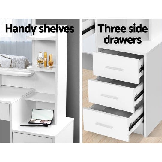 DSZ Product, feed-cond-new, feed-sl-DSZ Freight Payable, newArtiss Dressing Table Stool Set 4 Drawers White - Premium Furniture > Bedroom > Dressing Vanity & Dressing Tables from Artiss ! Shop Online Buy Now at S & D's Value Store Family Business Best Customer ServiceDSZ Product, feed-cond-new, feed-sl-DSZ Freight Payable, new