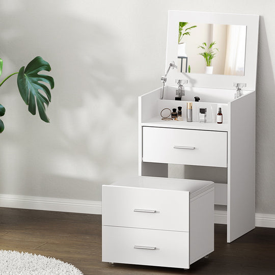 DSZ Product, feed-cond-new, feed-sl-DSZ Freight Payable, newArtiss 2 - In - 1 Dressing Table Stool Set Bedside Table White - Premium Furniture > Bedroom > Dressing Vanity & Dressing Tables from Artiss ! Shop Online Buy Now at S & D's Value Store Family Business Best Customer ServiceDSZ Product, feed-cond-new, feed-sl-DSZ Freight Payable, new