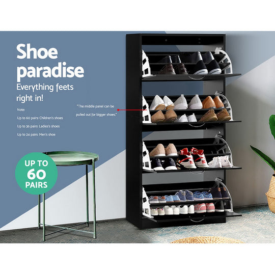 DSZ Product, feed-cond-new, feed-sl-DSZ Freight Payable, newArtiss Shoe Rack Cabinet 60 Pairs 4 Doors - Black - Premium Furniture > Living Room > Shoe Storage from Artiss ! Shop Online Buy Now at S & D's Value Store Family Business Best Customer ServiceDSZ Product, feed-cond-new, feed-sl-DSZ Freight Payable, new