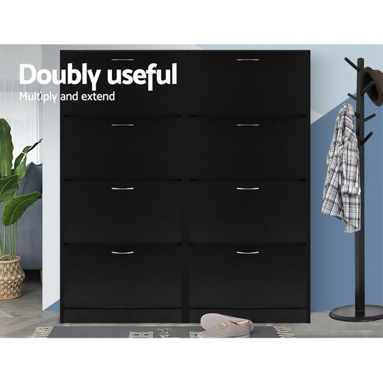 DSZ Product, feed-cond-new, feed-sl-DSZ Freight Payable, newArtiss Shoe Rack Cabinet 60 Pairs 4 Doors - Black - Premium Furniture > Living Room > Shoe Storage from Artiss ! Shop Online Buy Now at S & D's Value Store Family Business Best Customer ServiceDSZ Product, feed-cond-new, feed-sl-DSZ Freight Payable, new