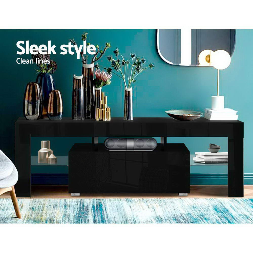 DSZ Product, feed-cond-new, feed-sl-DSZ Freight Payable, newArtiss Entertainment Unit Tv Cabinet Led 130Cm Black Elo - Premium Furniture > Living Room > TV Units from Artiss ! Shop Online Buy Now at S & D's Value Store Family Business Best Customer ServiceDSZ Product, feed-cond-new, feed-sl-DSZ Freight Payable, new