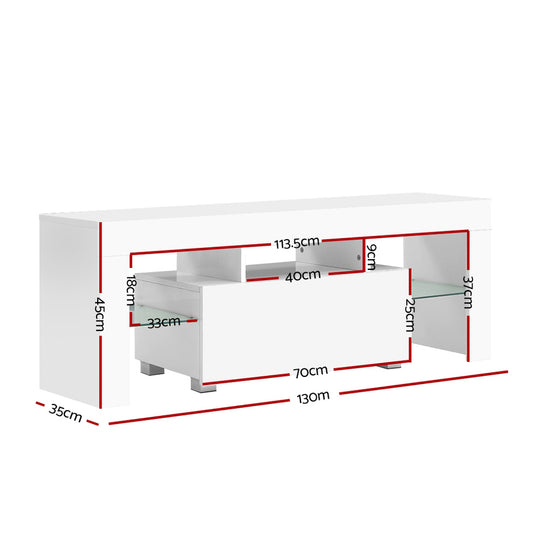 DSZ Product, feed-cond-new, feed-sl-DSZ Freight Payable, newArtiss Entertainment Unit Tv Cabinet Led 130Cm White Elo - Premium Furniture > Living Room > TV Units from Artiss ! Shop Online Buy Now at S & D's Value Store Family Business Best Customer ServiceDSZ Product, feed-cond-new, feed-sl-DSZ Freight Payable, new