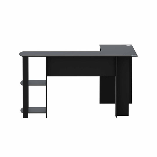 Artiss Computer Desk Shelf L - Shape Black 136Cm