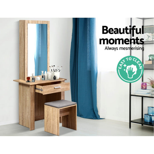 DSZ Product, feed-cond-new, feed-sl-DSZ Freight Payable, newArtiss Dressing Table Stool Set Sliding Mirror Oak Demi - Premium Furniture > Bedroom > Dressing Vanity & Dressing Tables from Artiss ! Shop Online Buy Now at S & D's Value Store Family Business Best Customer ServiceDSZ Product, feed-cond-new, feed-sl-DSZ Freight Payable, new