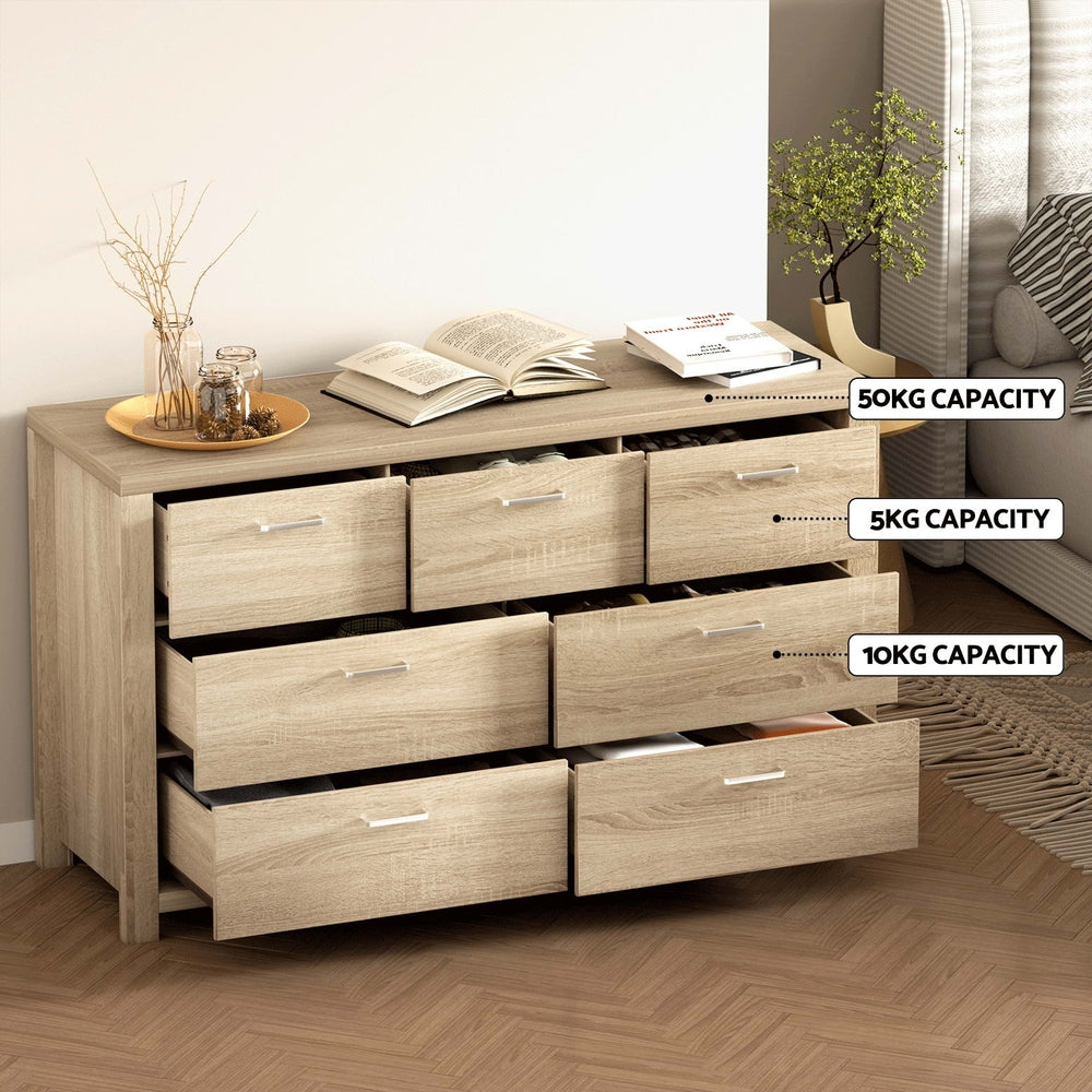 Artiss 7 Chest of Drawers - MAXI Pine