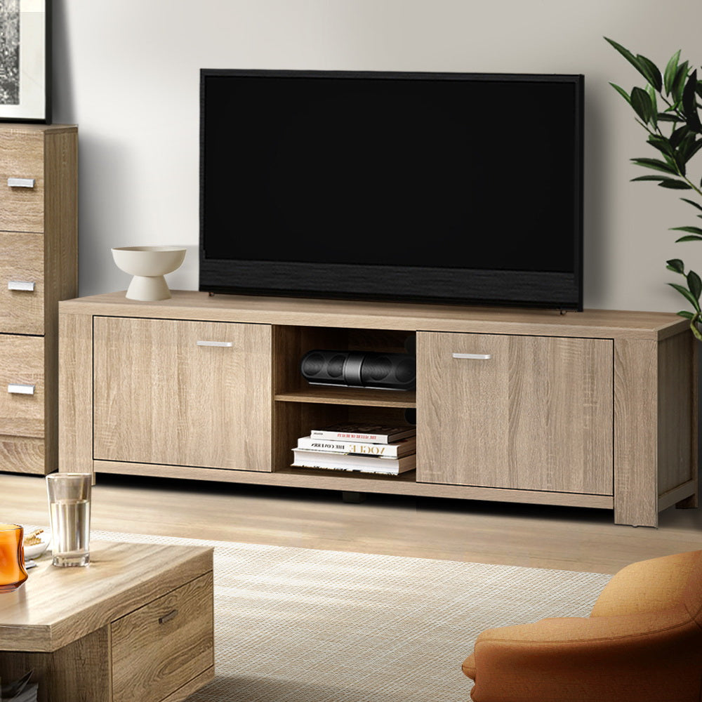 Artiss TV Cabinet Entertainment Unit 160cm in pine finish, modern design for quality home entertainment.