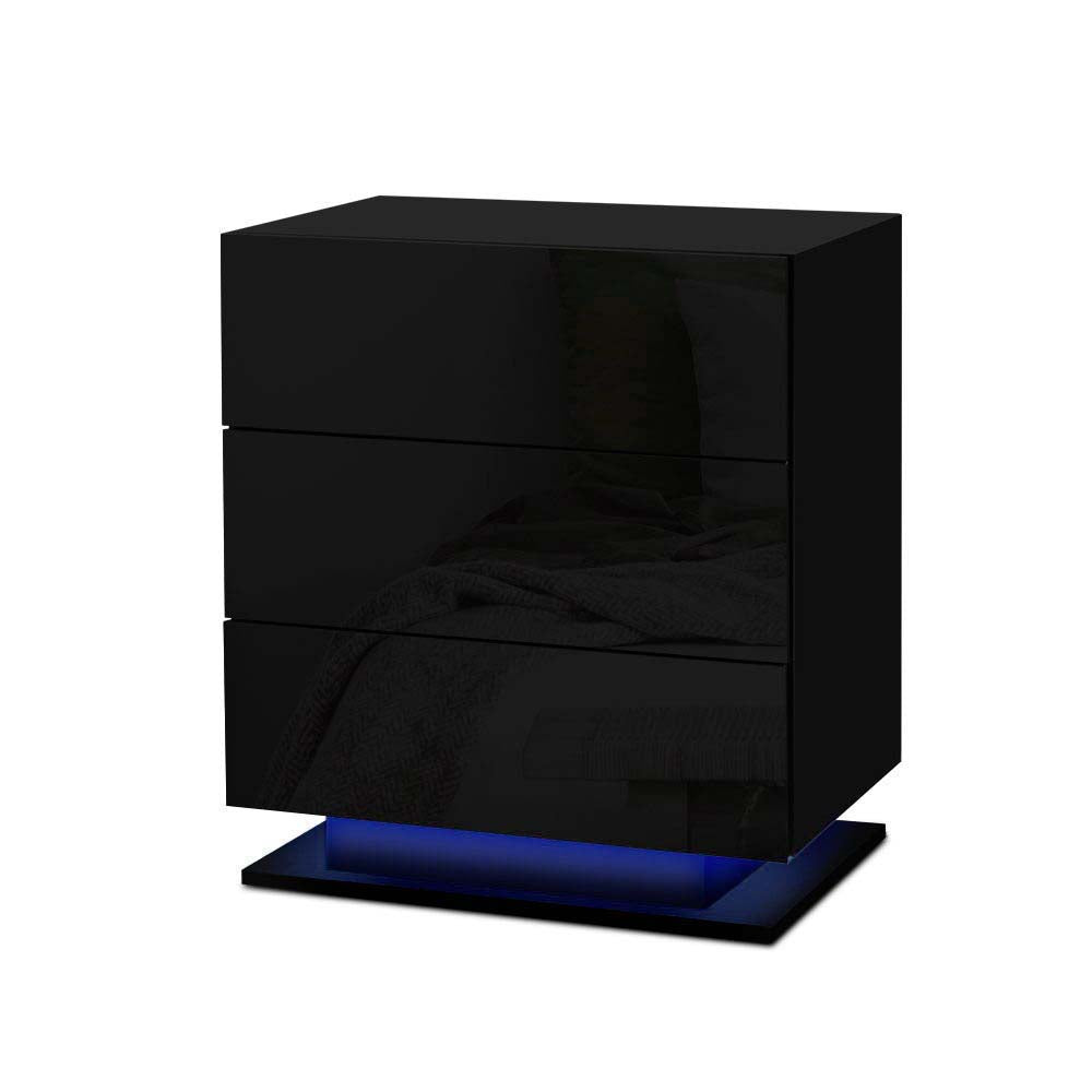 DSZ Product, feed-cond-new, feed-sl-DSZ Freight Payable, newArtiss Bedside Table Led 3 Drawers - Mori Black - Premium Furniture > Bedroom > Bedside Tables from Artiss ! Shop Online Buy Now at S & D's Value Store Family Business Best Customer ServiceDSZ Product, feed-cond-new, feed-sl-DSZ Freight Payable, new