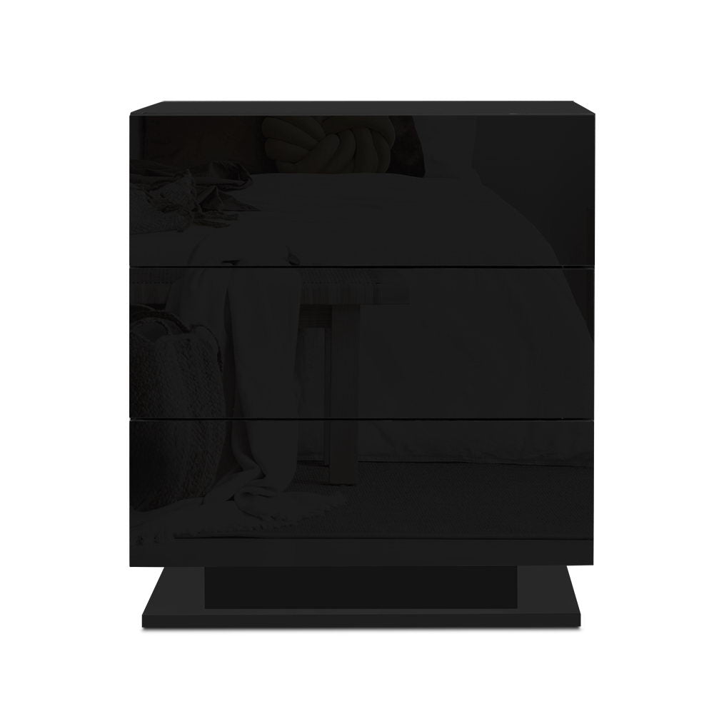 DSZ Product, feed-cond-new, feed-sl-DSZ Freight Payable, newArtiss Bedside Table Led 3 Drawers - Mori Black - Premium Furniture > Bedroom > Bedside Tables from Artiss ! Shop Online Buy Now at S & D's Value Store Family Business Best Customer ServiceDSZ Product, feed-cond-new, feed-sl-DSZ Freight Payable, new