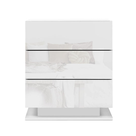 DSZ Product, feed-cond-new, feed-sl-DSZ Freight Payable, newArtiss Bedside Table Led 3 Drawers - Mori White - Premium Furniture > Bedroom > Bedside Tables from Artiss ! Shop Online Buy Now at S & D's Value Store Family Business Best Customer ServiceDSZ Product, feed-cond-new, feed-sl-DSZ Freight Payable, new