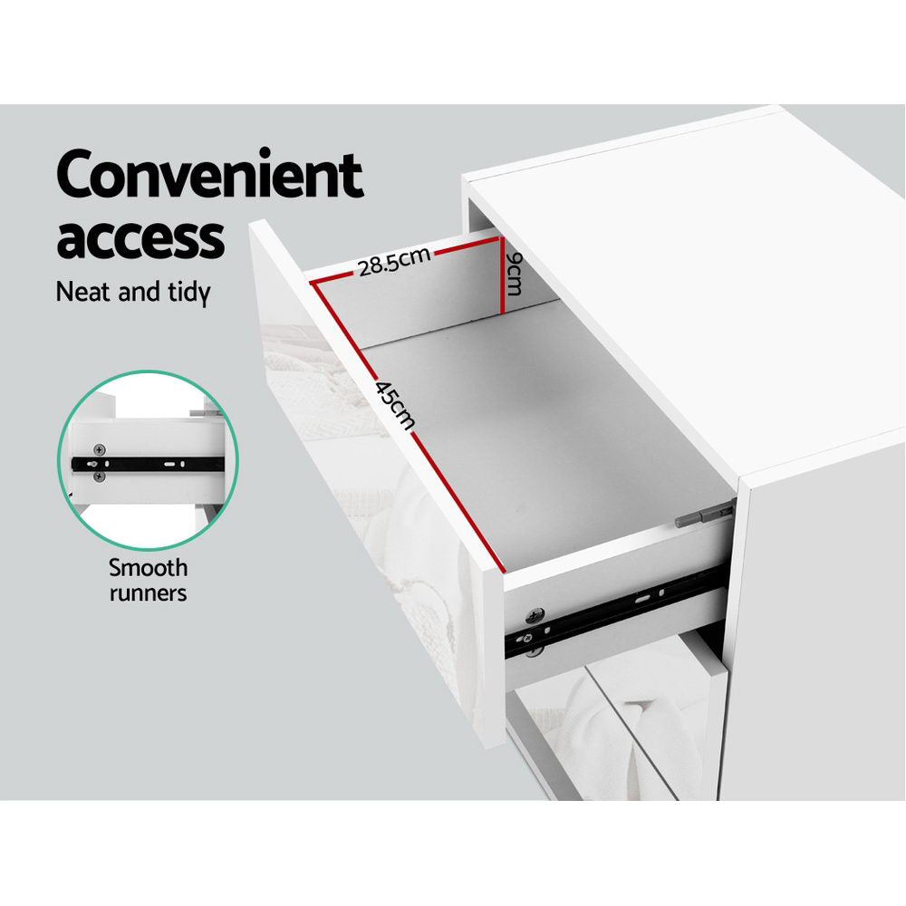 DSZ Product, feed-cond-new, feed-sl-DSZ Freight Payable, newArtiss Bedside Table Led 3 Drawers - Mori White - Premium Furniture > Bedroom > Bedside Tables from Artiss ! Shop Online Buy Now at S & D's Value Store Family Business Best Customer ServiceDSZ Product, feed-cond-new, feed-sl-DSZ Freight Payable, new