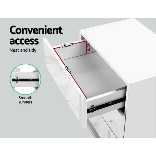 DSZ Product, feed-cond-new, feed-sl-DSZ Freight Payable, newArtiss Bedside Table Led 3 Drawers - Mori White - Premium Furniture > Bedroom > Bedside Tables from Artiss ! Shop Online Buy Now at S & D's Value Store Family Business Best Customer ServiceDSZ Product, feed-cond-new, feed-sl-DSZ Freight Payable, new