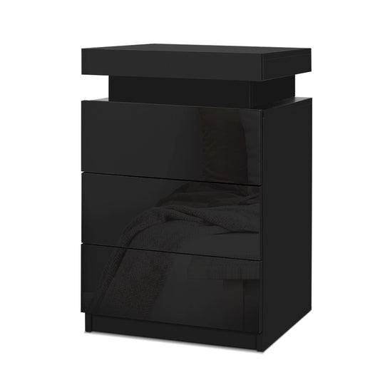 DSZ Product, feed-cond-new, feed-sl-DSZ Freight Payable, newArtiss Bedside Table Led 3 Drawers - Coley Black - Premium Furniture > Bedroom > Bedside Tables from Artiss ! Shop Online Buy Now at S & D's Value Store Family Business Best Customer ServiceDSZ Product, feed-cond-new, feed-sl-DSZ Freight Payable, new