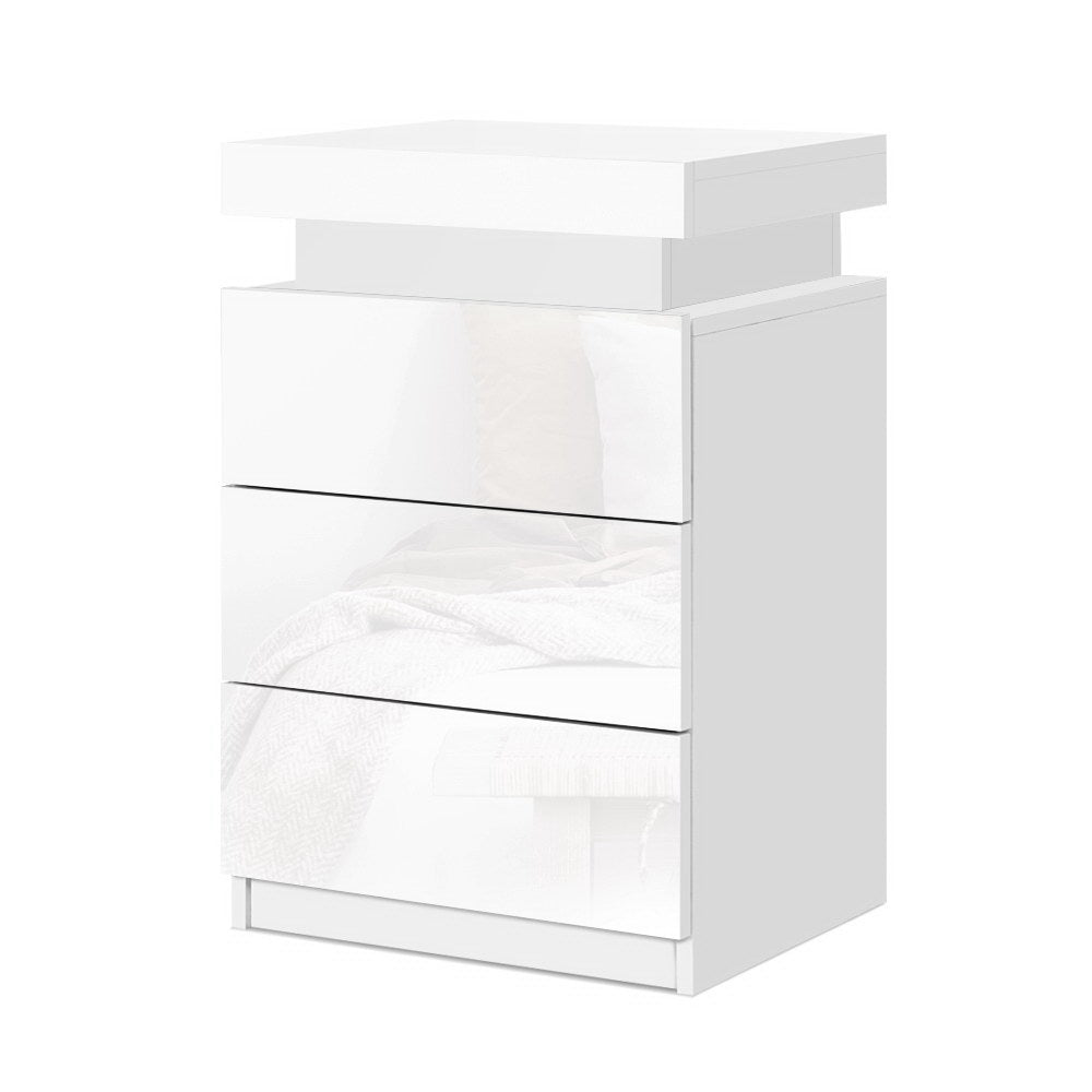 DSZ Product, feed-cond-new, feed-sl-DSZ Freight Payable, newArtiss Bedside Table Led 3 Drawers - Coley White - Premium Furniture > Bedroom > Bedside Tables from Artiss ! Shop Online Buy Now at S & D's Value Store Family Business Best Customer ServiceDSZ Product, feed-cond-new, feed-sl-DSZ Freight Payable, new