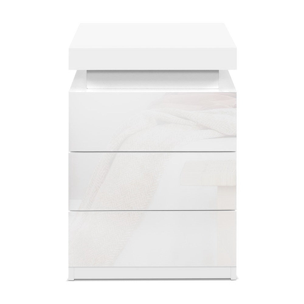 DSZ Product, feed-cond-new, feed-sl-DSZ Freight Payable, newArtiss Bedside Table Led 3 Drawers - Coley White - Premium Furniture > Bedroom > Bedside Tables from Artiss ! Shop Online Buy Now at S & D's Value Store Family Business Best Customer ServiceDSZ Product, feed-cond-new, feed-sl-DSZ Freight Payable, new