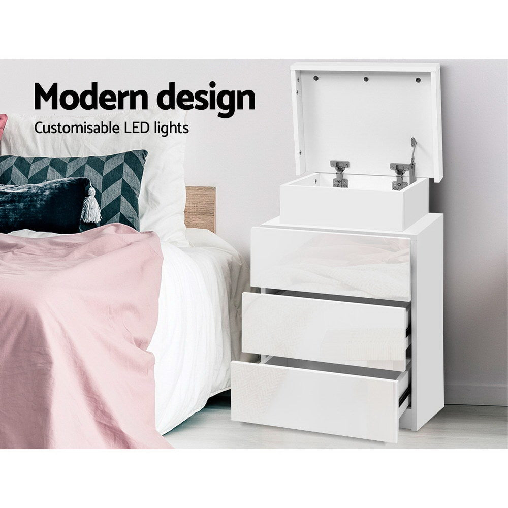 DSZ Product, feed-cond-new, feed-sl-DSZ Freight Payable, newArtiss Bedside Table Led 3 Drawers - Coley White - Premium Furniture > Bedroom > Bedside Tables from Artiss ! Shop Online Buy Now at S & D's Value Store Family Business Best Customer ServiceDSZ Product, feed-cond-new, feed-sl-DSZ Freight Payable, new