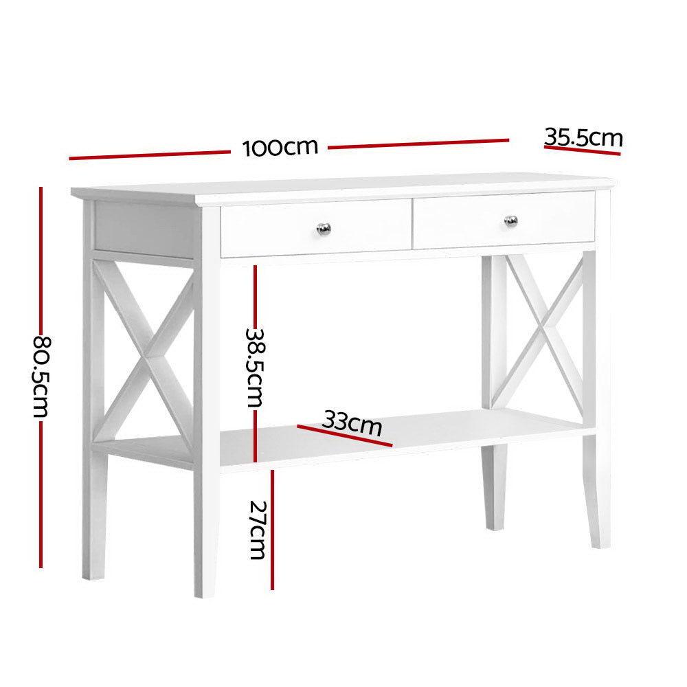 DSZ Product, feed-cond-new, feed-sl-DSZ Freight Payable, newArtiss Console Table 2 Drawers 100Cm White Chole - Premium Furniture > Office > Desks from Artiss ! Shop Online Buy Now at S & D's Value Store Family Business Best Customer ServiceDSZ Product, feed-cond-new, feed-sl-DSZ Freight Payable, new