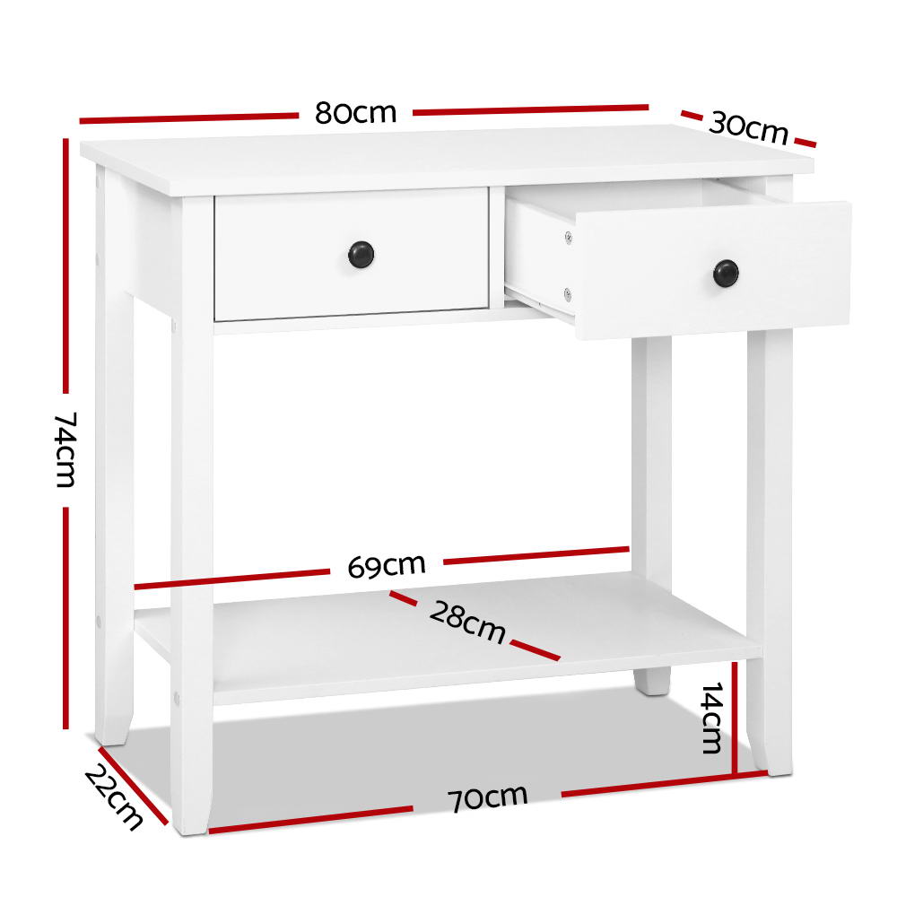 DSZ Product, feed-cond-new, feed-sl-DSZ Freight Payable, newArtiss Console Table 2 Drawers 80Cm White Chole - Premium Furniture > Office > Desks from Artiss ! Shop Online Buy Now at S & D's Value Store Family Business Best Customer ServiceDSZ Product, feed-cond-new, feed-sl-DSZ Freight Payable, new